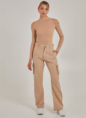 Cold Shoulder Ribbed Bodysuit
