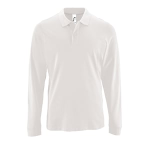 SOLS Heren Perfecte Lange Mouw Pique Polo Shirt (Wit)