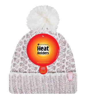 Ladies Fleece Fodrad Cuffed Termisk Vinter Bobble Mössa med Pom Pom