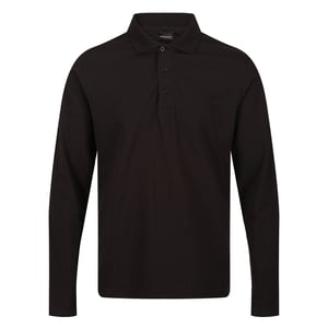 Regatta Heren Pro Poloshirt Met Lange Mouwen (Zwart)
