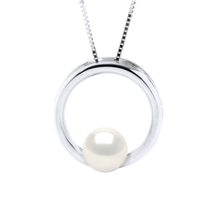 CIRCLE zoetwater parel Rond 8-9 mm White 925