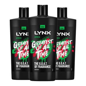 Lynx G.O.A.T Shower Gel up to 12H Refreshing Fragrance XXXL Africa 700ml, 3 Pack