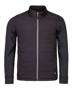 Mens Black Fleece Lined Jacket Full Zip | Heat Holders | Insulated Waterproof Coat with Pockets - Black