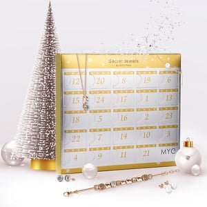 Adventskalender 13 juwelen en 11 parels - Roségoud