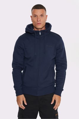 Navy 'Braxton' Funnel Neck Zip Hoody