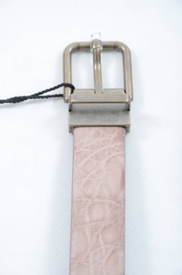 Dolce & Gabbana Mannen Beige Exotisch Huid Goud Gesp Leren Riem