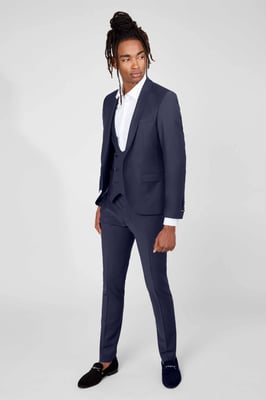 Ellroy Skinny Fit Navy Wool Jacket