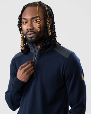 Belstaff Kilmington Mens Merino Wool Quarter Zip Jumper