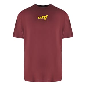 Off-White Thunder Stable Oversized Fit Burgundy T-Shirt