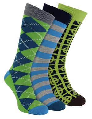 HS by Happy Socks - Mens 3 Pack Classic Structure Dress Socks - Target (Green)