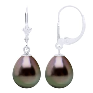 Örhängen i vitguld och äkta odlade Tahitipärlor Pear 10-11 mm