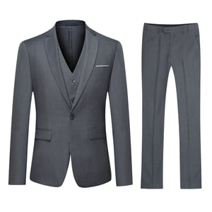 Elegant Dove Grey 3-delad kostym - klassisk enknapsdesign