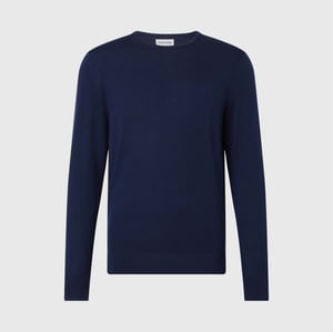 Herr Calvin Klein Merinoulltröja i Marinblå