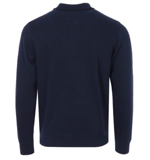 Men's Lacoste Zippered Stand-Up Collar Cotton Sweatshirt in Navy