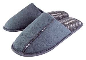 Slipper Snob - Mule-tofflor för herrar inomhus med slip-on | rutmönstrad sula | memory foam - Grå