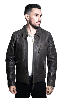 Harrington Cow Hide läderjacka för herrar-Lima