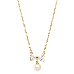 Orphelia 'Sparkle' Women's 925 Sterling Silver Set: Chain-Pendant + Earrings - Gold SET-7512