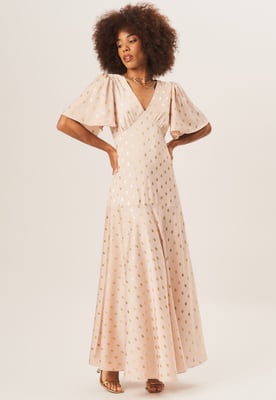 Maxiklänning med änglaarm och foliemönster