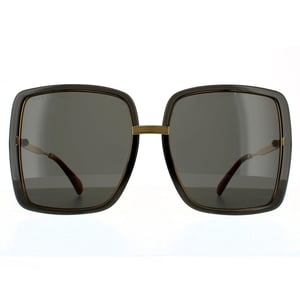 Gucci Square Womens solglasögon i grå kristall och guldgrått