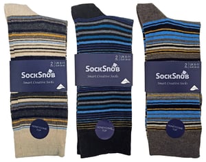 Mens 6 pack colourful striped patterned dress cotton socks in 7 styles