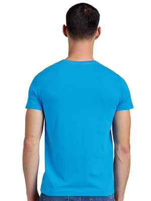 Gant heren T-shirt met ronde hals en contrasterend logo - Blauw
