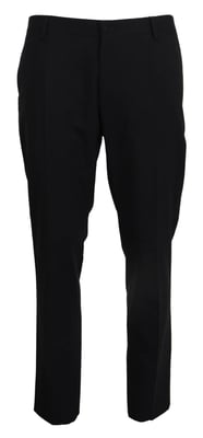 Dolce & Gabbana Grijze Wollen Stretch Formele Slim Fit Herenpants