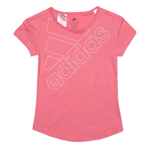Girl's adidas Junior Essentials Logo T-Shirt in Rose