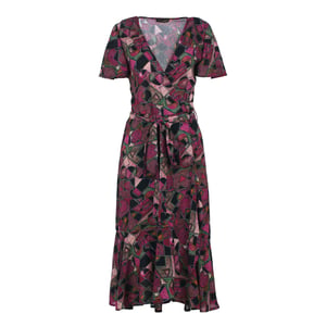 Geometrische allure viscose midi-jurk