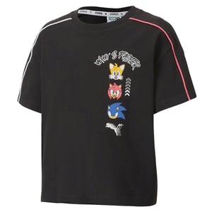 Puma x Sega Graphic Short Sleeve Crew Neck Black Kids T-Shirt 596316 01