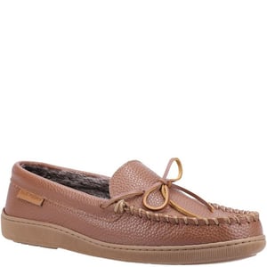 Hush Puppies Mens Ace Leather Slippers (Tan)