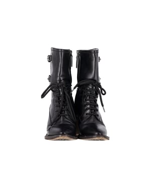 Valentino Garavani Rockstud Dubbelgesp Hakken in Zwart Leer