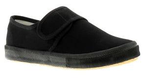 Younger Childrens School Plimsolls Pumps Touch Fastening black