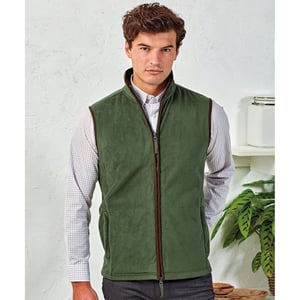 Premier Heren Artisan Fleece Gilet (Mosgroen/bruin)
