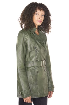Trenchcoat van nappaleer voor dames-Mosul