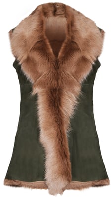 Lange damesbodywarmer van Toscana-schapenvacht-Sorocaba