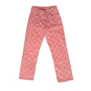 Rechte jeans met ruitpatroon 484105 meisjes