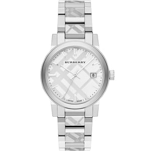 Burberry BU9037 The City Gegraveerd Geruit Stalen Unisex Horloge
