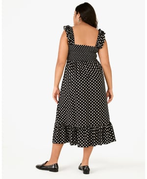 Dot Dot Dot Ruffle Midi Dress
