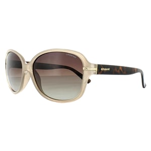 Polaroid vlinder dames beige havana bruine gradiënt gepolariseerde zonnebril