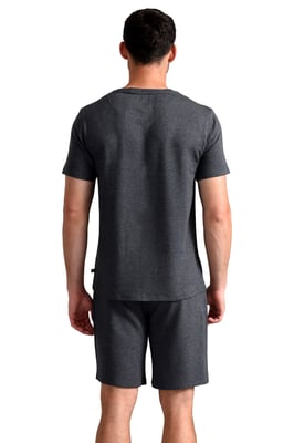 Ted Baker Pyjama Shorts | Mens Casual Lounge Wear Pyjama Bottoms with Pockets - Charcoal