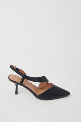 Evelyn Asymmetric Slingback Kitten Heel Court Shoes