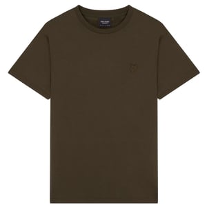 Olijf T-shirt met Lyle & Scott-logo op de borst