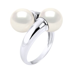 Ring Jij & Ik Bulk - 2 Echte Cultiveerde Zoetwaterparels Rond 9-10 mm