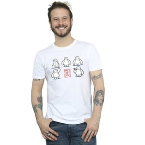 Disney Mens Big Hero 6 Baymax Many Poses T-Shirt (White)