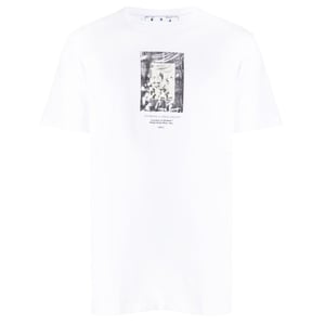 Off-White Paint Mirror Logo Slim Fit White T-Shirt