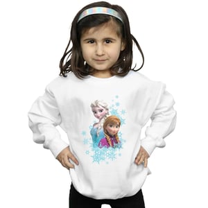 Disney Meisjes Frozen Elsa en Anna Zussen Sweatshirt (Wit)