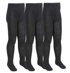 Sock Snob - 3 Paar Meisjes Bamboe Panty's Multipack | Effen Panty's voor School - Grijs