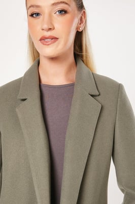 Dorothy Perkins Womens Coat Green Polyester Pockets Button Woven