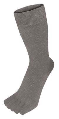 TOETOE - Mens & Ladies Outdoor Soft Wool Moisture Wicking Mid Calf Toe Socks - Grey