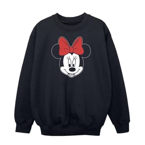 Disney Meisjes Minnie Mouse Hoofd Sweatshirt (Zwart)